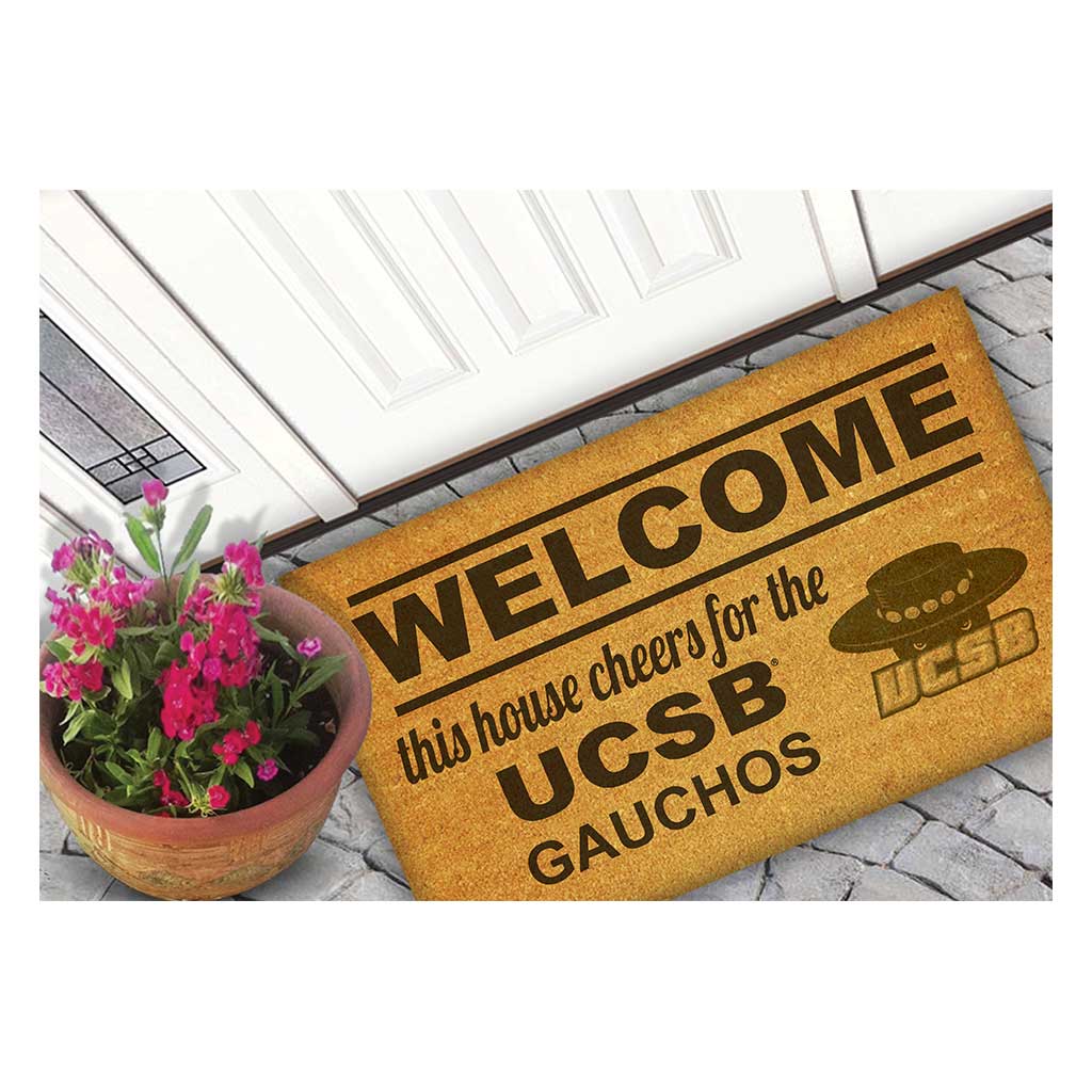 Team Coir Doormat Welcome University of California Santa Barbra Gauchos
