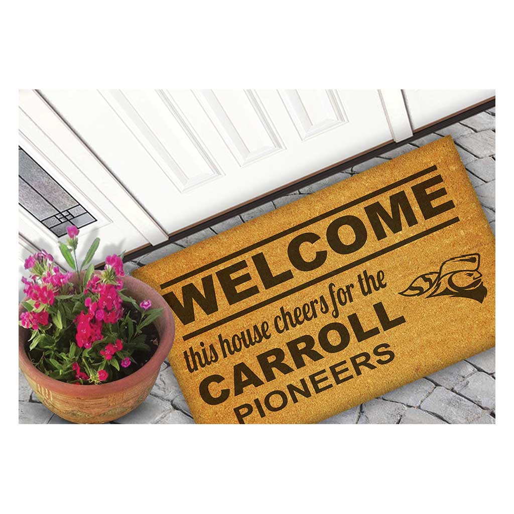 Team Coir Doormat Welcome Carroll University PIONEERS