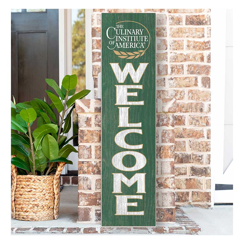 11x46 Leaning Sign Welcome Culinary Institute of America Steels