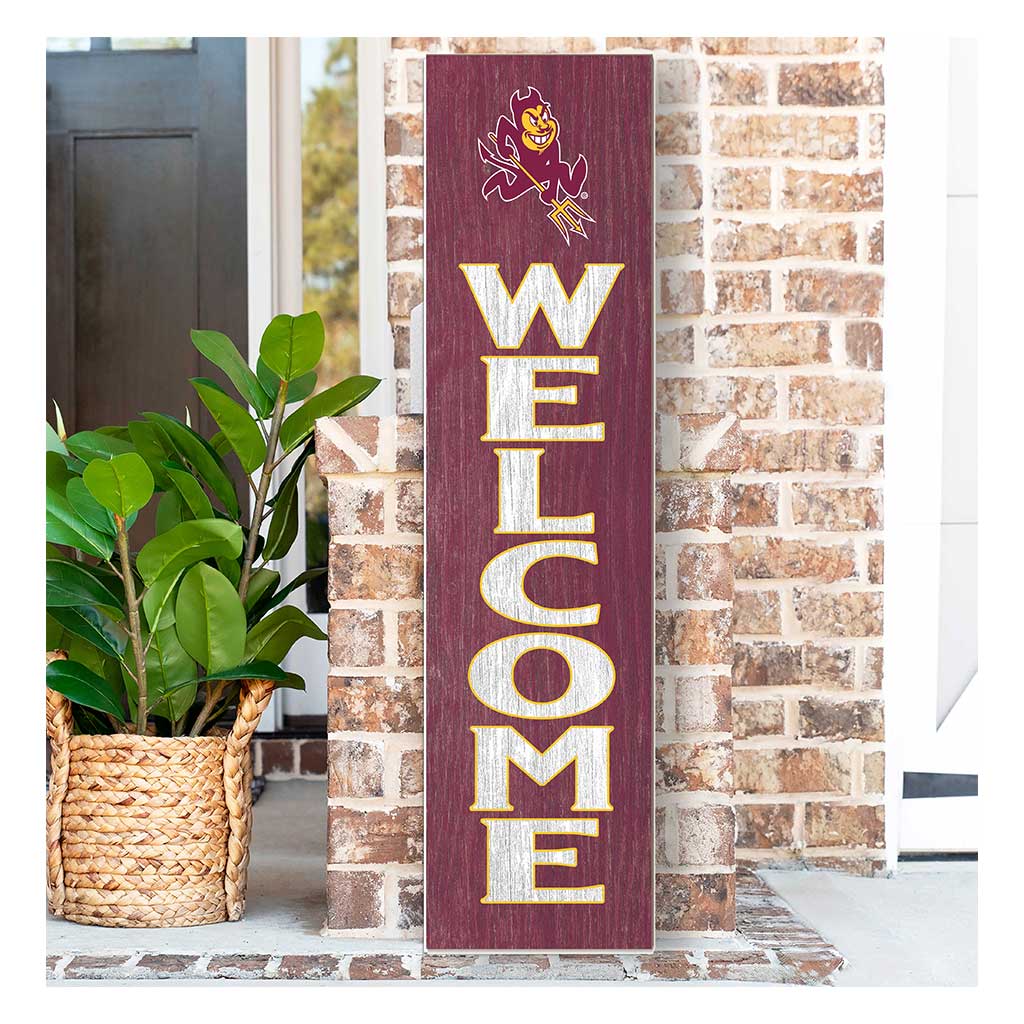 11x46 Leaning Sign Welcome Arizona State Sun Devils-Mascot