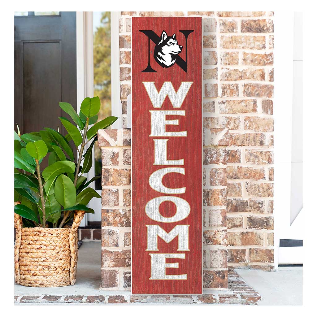 11x46 Leaning Sign Welcome Northeastern Huskies