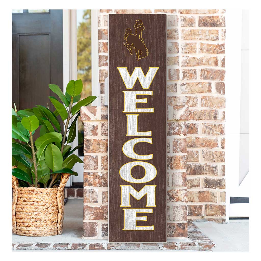 11x46 Leaning Sign Welcome Wyoming Cowboys