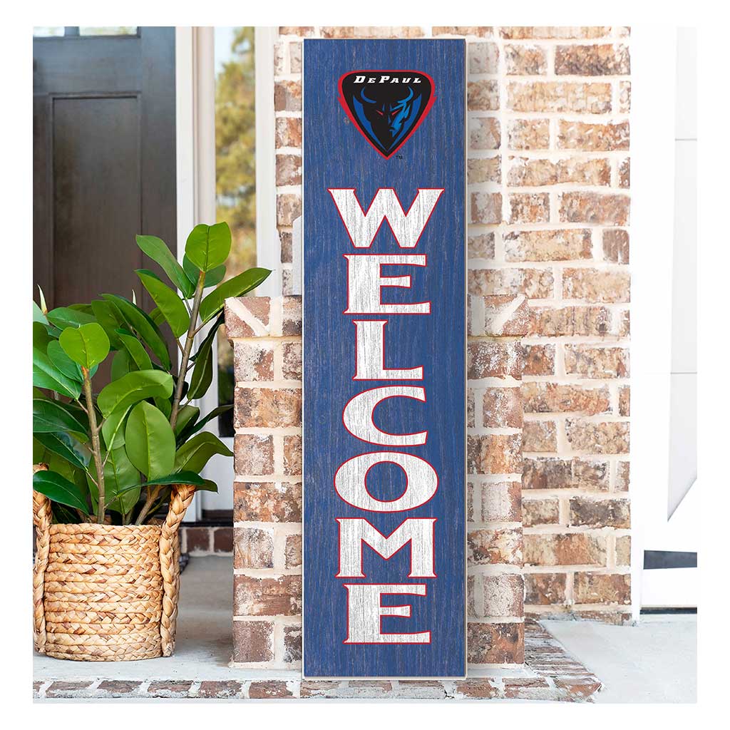 11x46 Leaning Sign Welcome DePaul Blue Demons