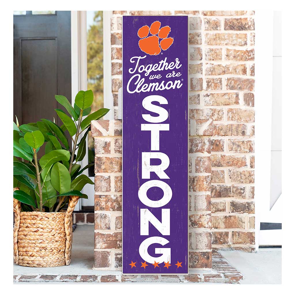11x46 Leaning Sign Together we are Strong Clemson Tigers