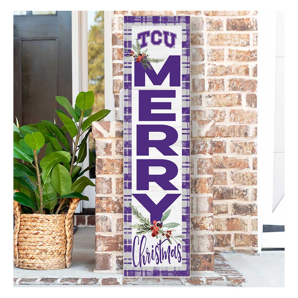 11x46 Merry Christmas Sign Texas Christian Horned Frogs