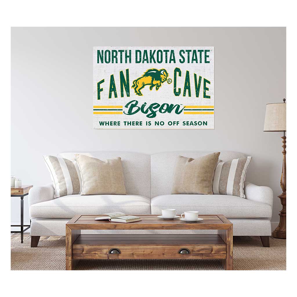 24x34 Retro Fan Cave Sign North Dakota State Bison