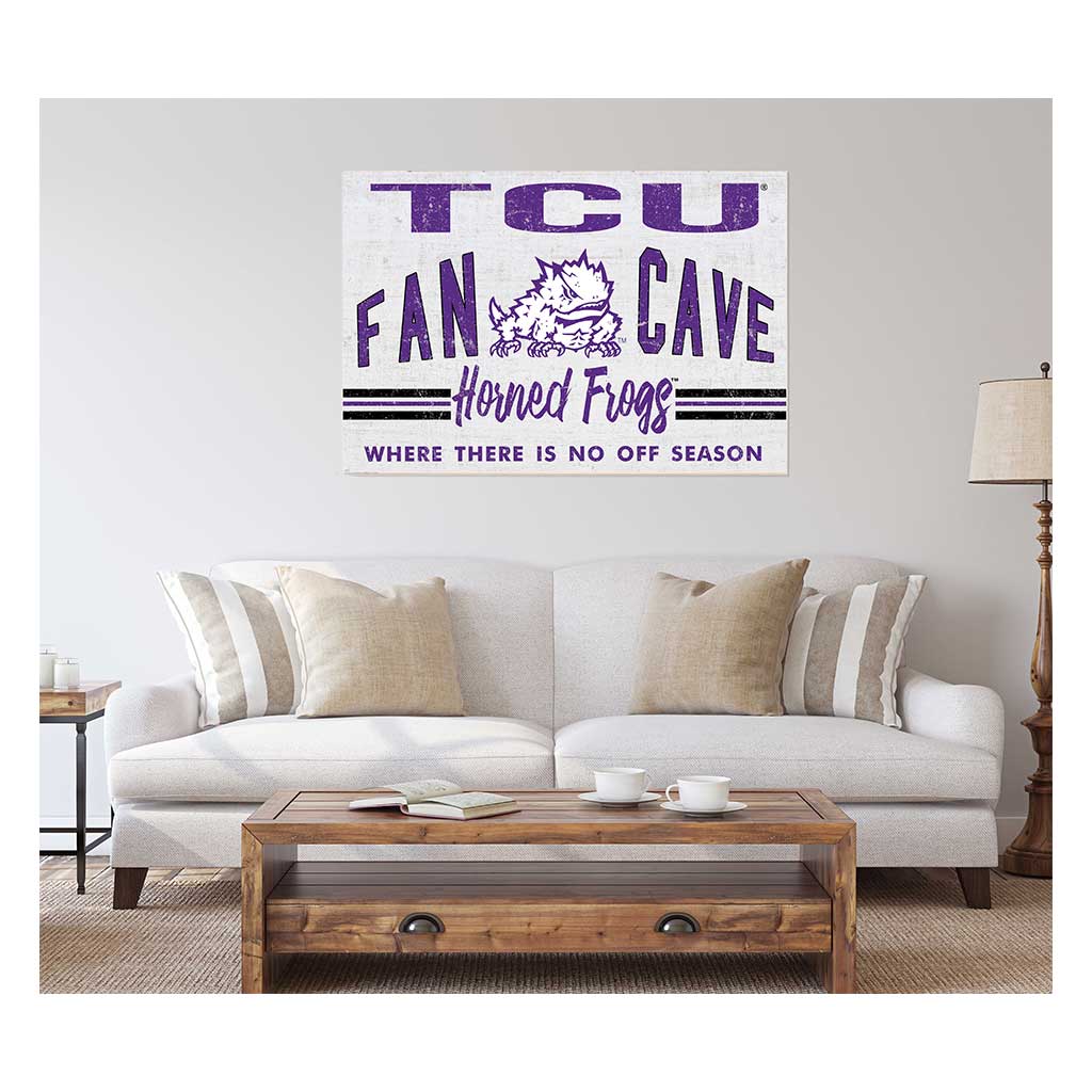 24x34 Retro Fan Cave Sign Texas Christian Horned Frogs