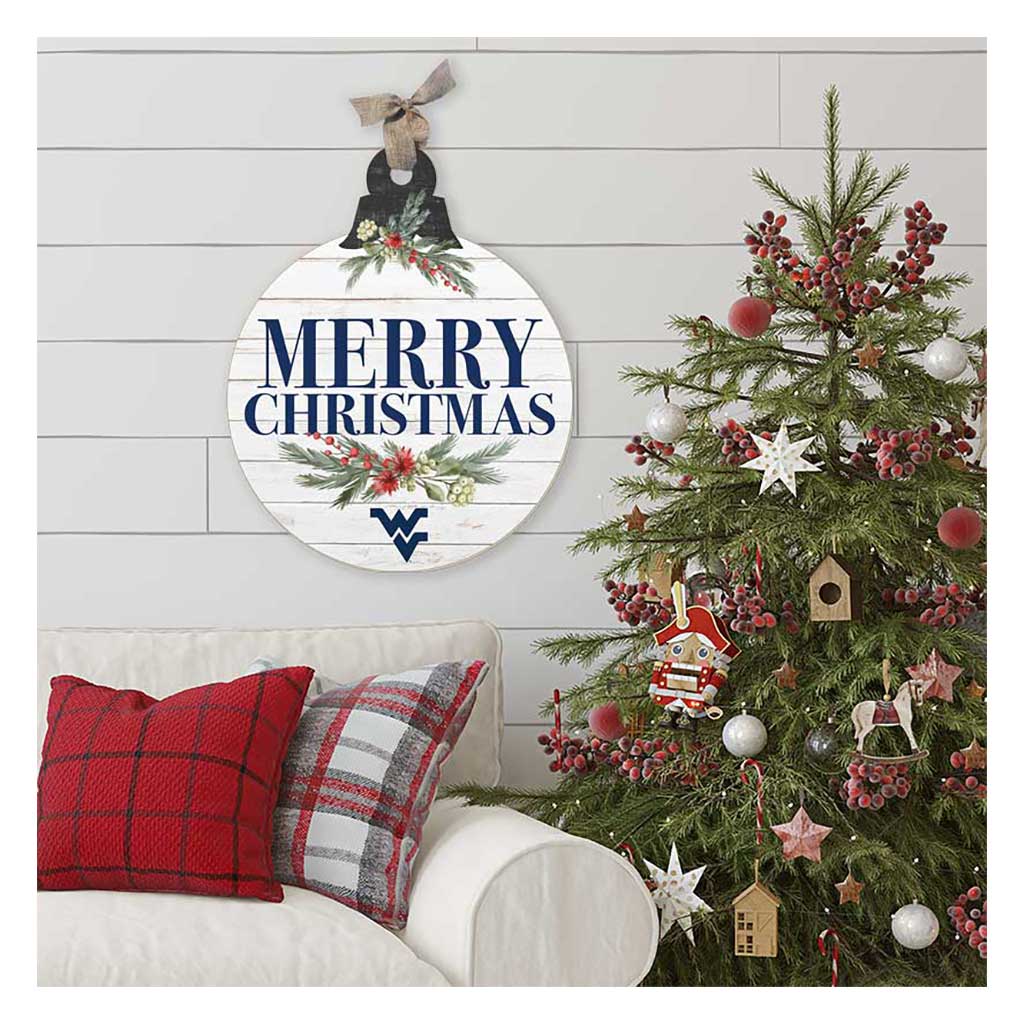 20 Inch Merry Christmas Ornament Sign West Virginia Mountaineers