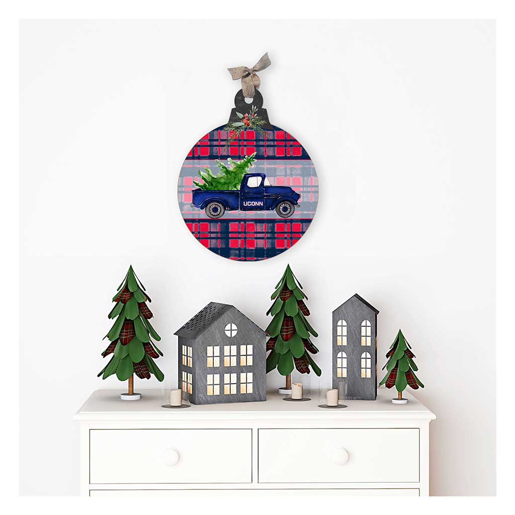 10 Inch Christmas Truck Ornament Sign Connecticut Huskies