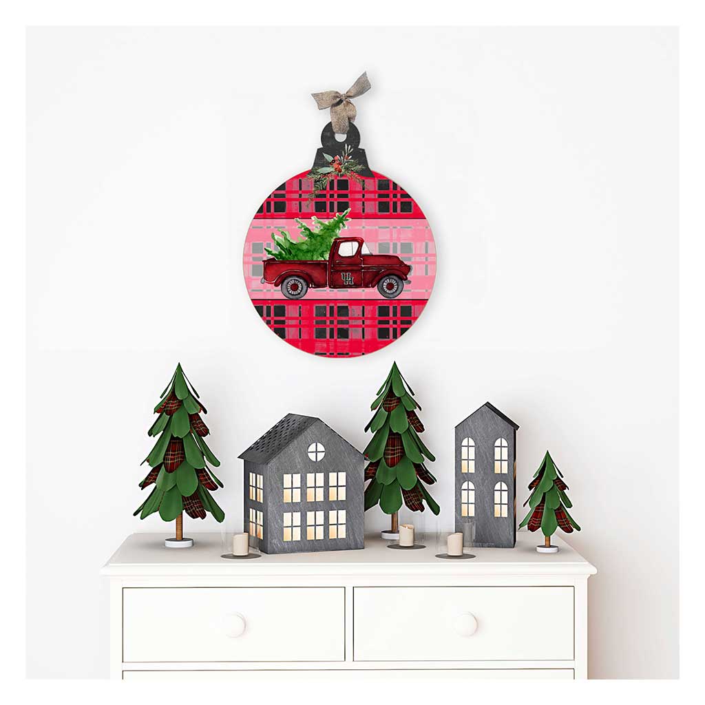 10 Inch Christmas Truck Ornament Sign Houston Cougars