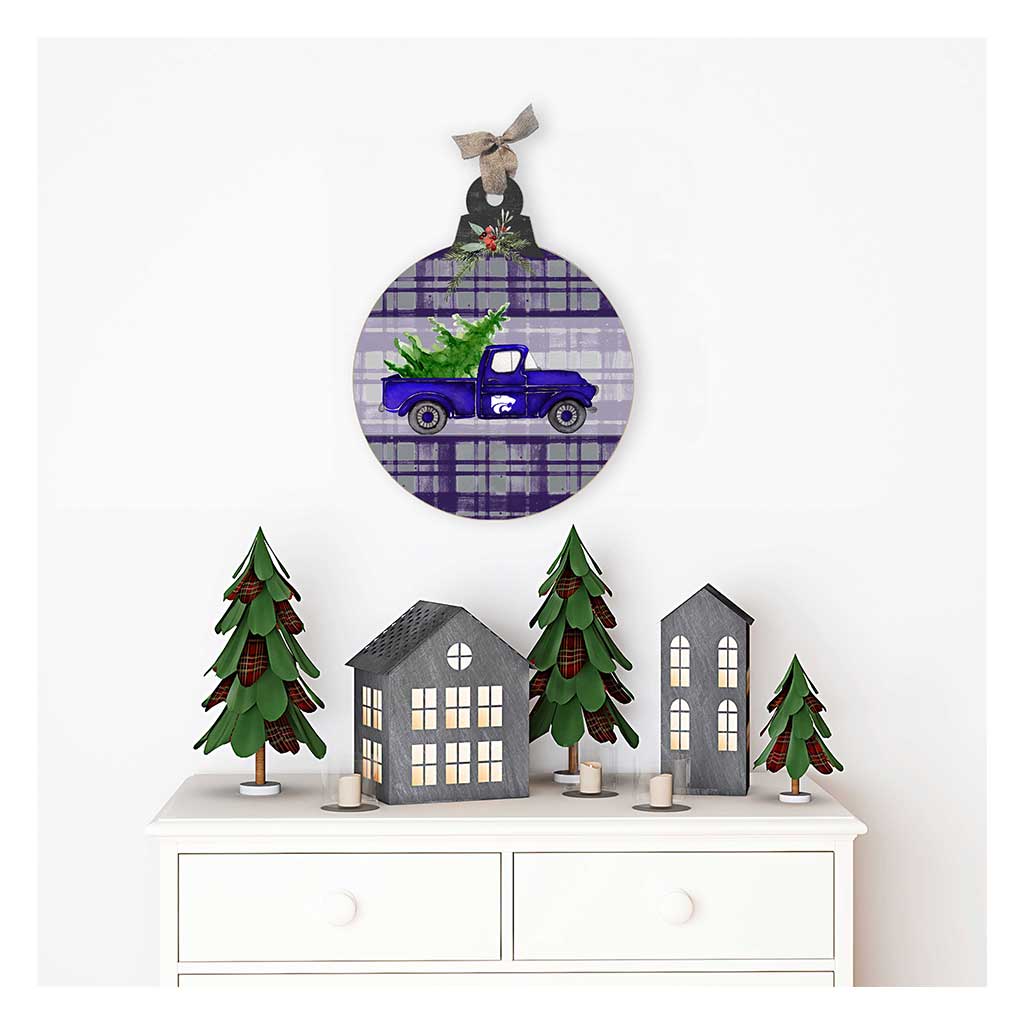 10 Inch Christmas Truck Ornament Sign Kansas State Wildcats