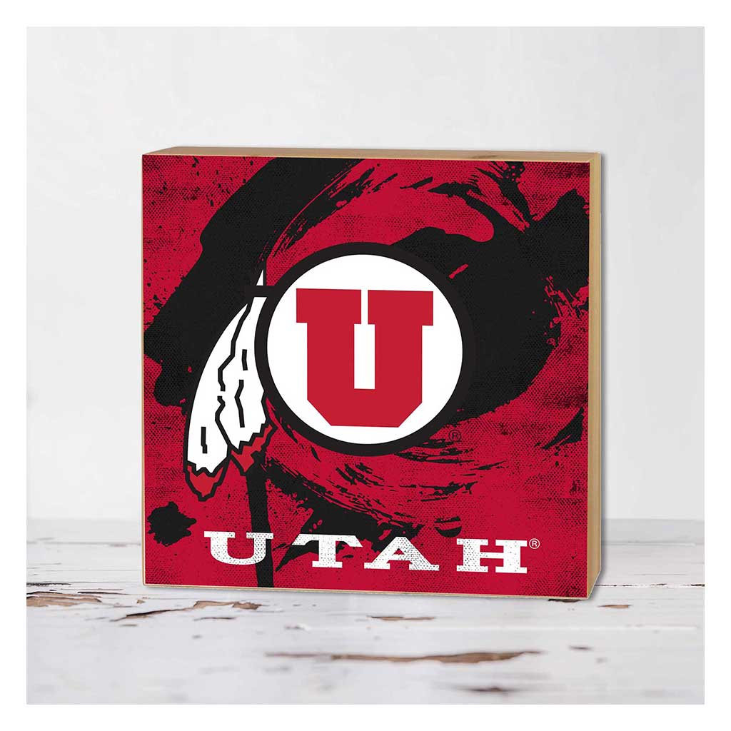 5x5 Block Color Splash Utah Running Utes