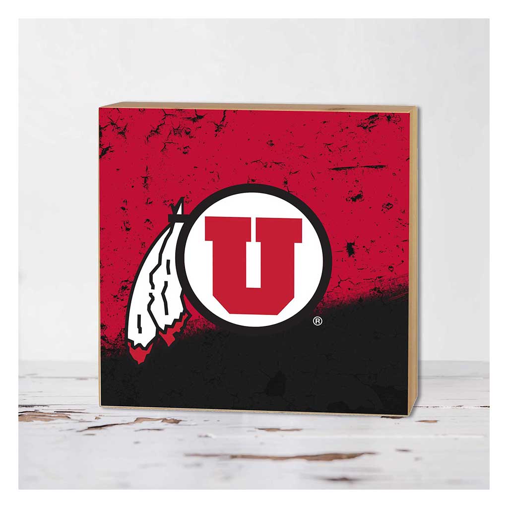 5x5 Block Retro Team Crackle Utah Running Utes
