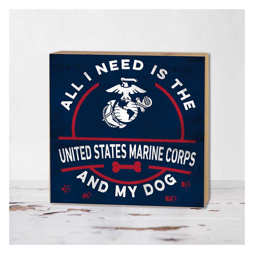 5x5 Block All I Need is Dog and Marines