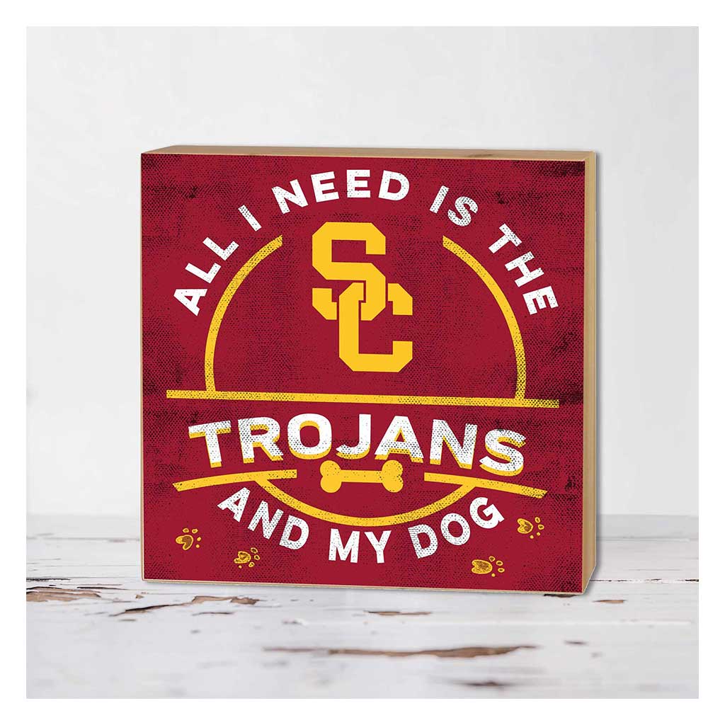5x5 Block All I Need is Dog and Southern California Trojans