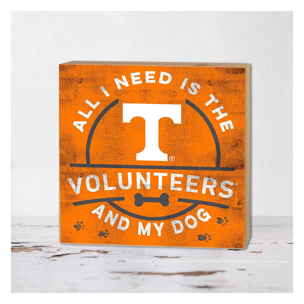 5x5 Block All I Need is Dog and Tennessee Volunteers