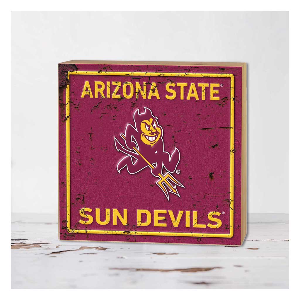 5x5 Block Faux Rusted Tin Arizona State Sun Devils
