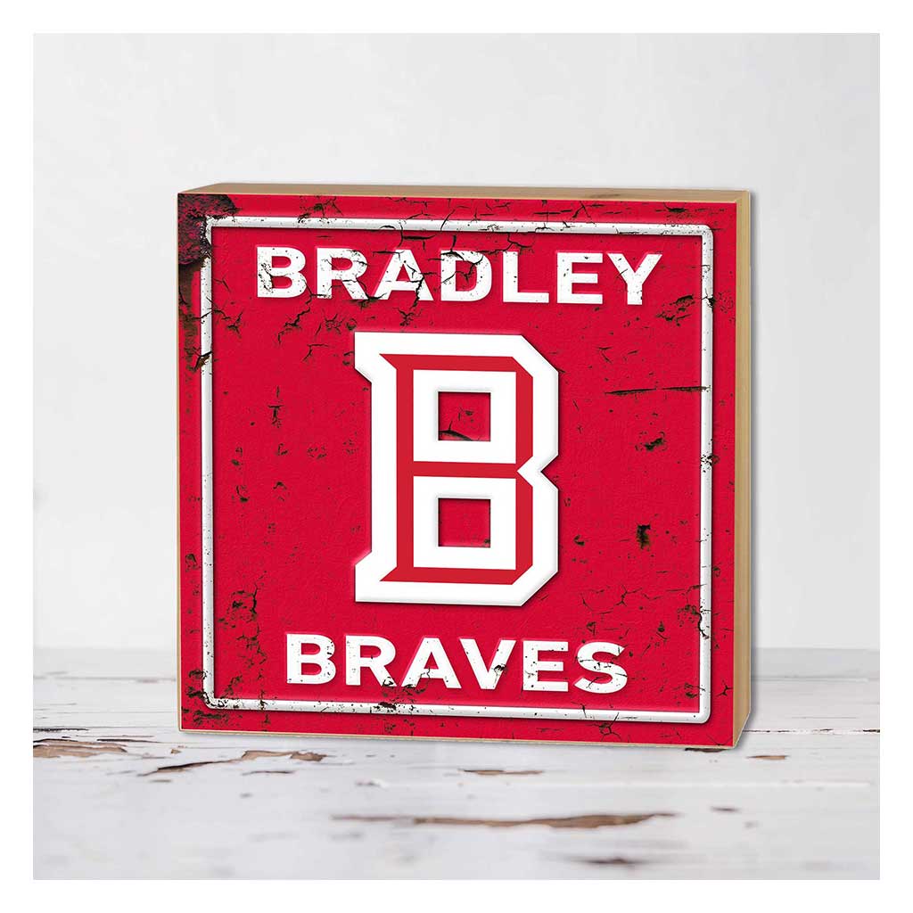 5x5 Block Faux Rusted Tin Bradley Braves