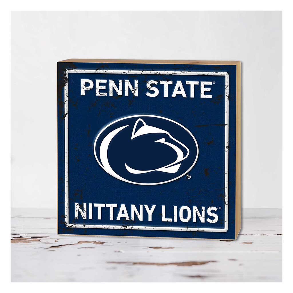5x5 Block Faux Rusted Tin Penn State Nittany Lions