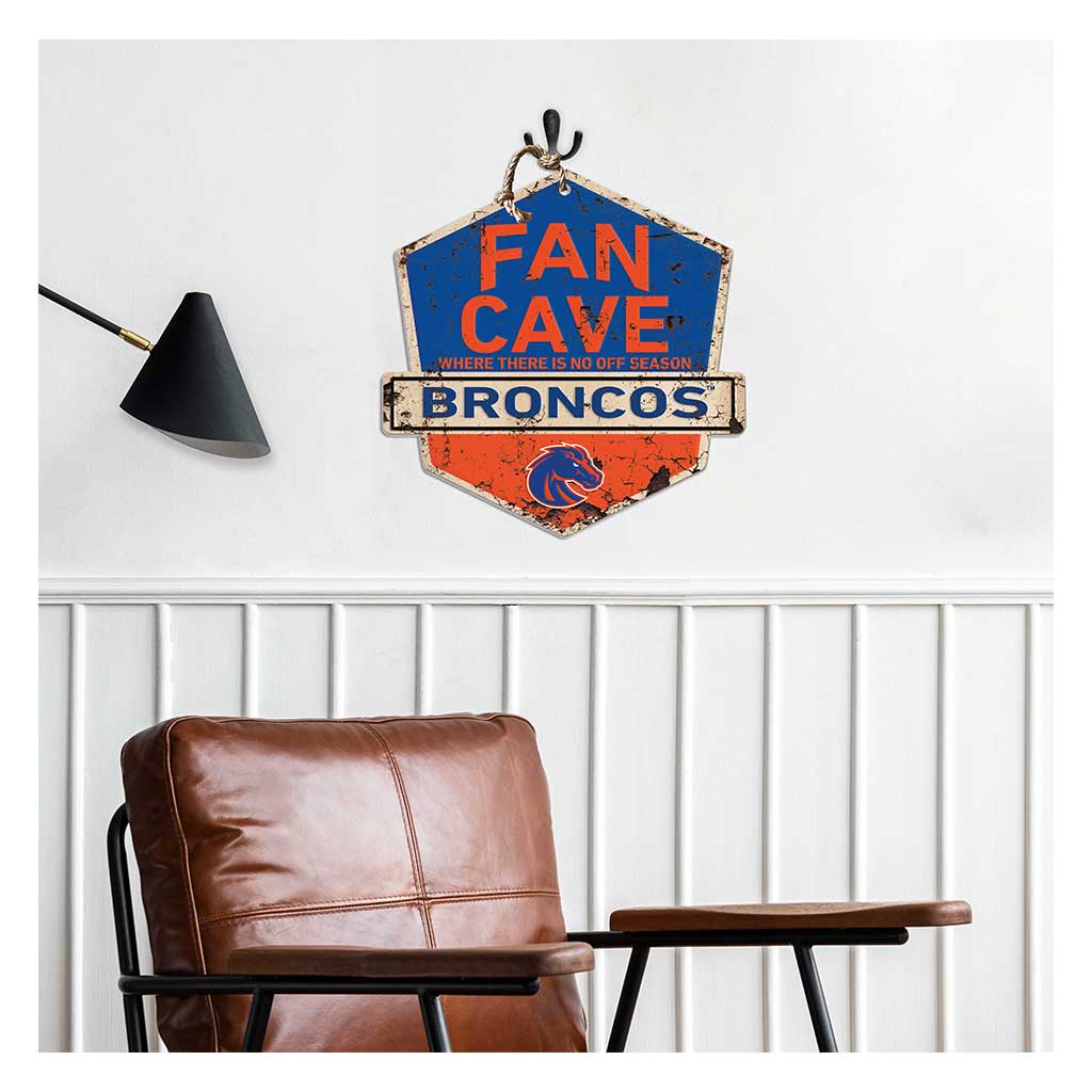 Rustic Badge Fan Cave Sign Boise State Broncos