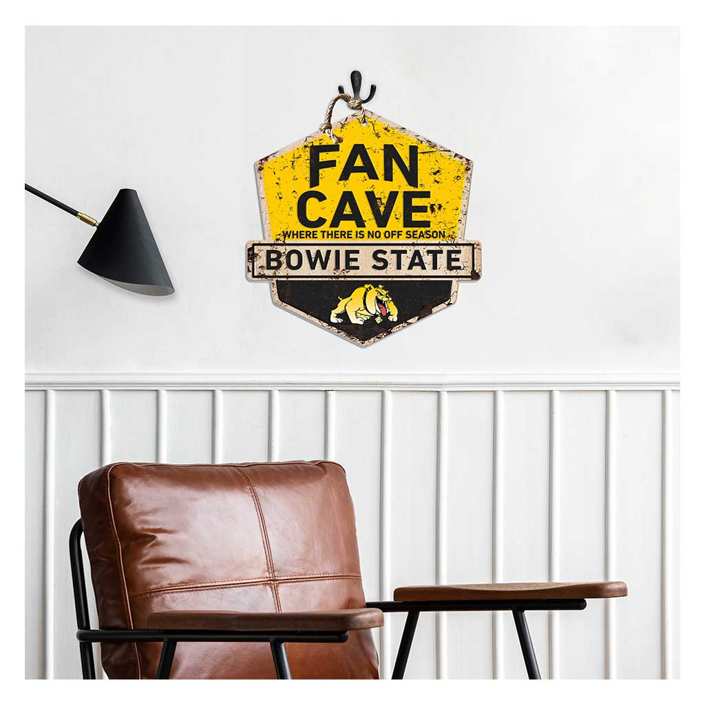 Rustic Badge Fan Cave Sign Bowie State Bulldogs