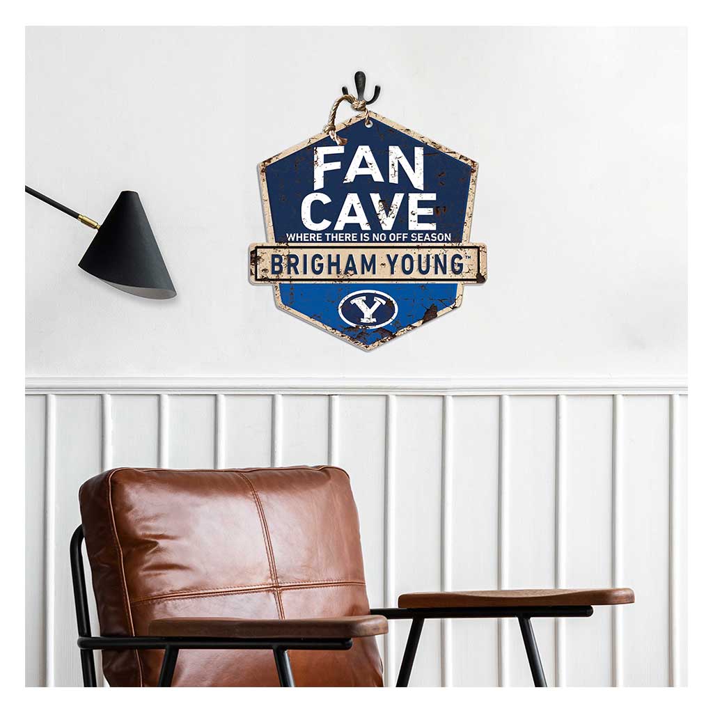 Rustic Badge Fan Cave Sign Brigham Young Cougars