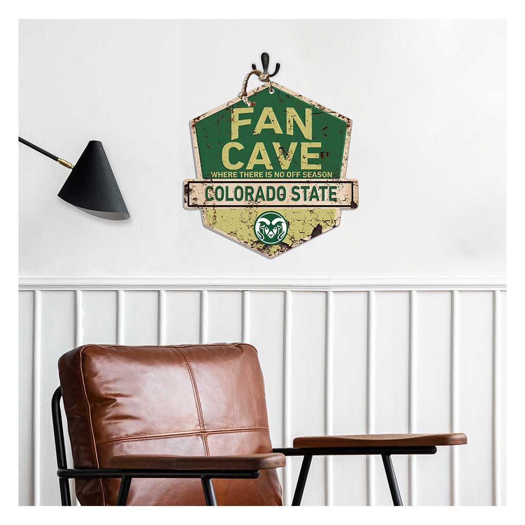 Rustic Badge Fan Cave Sign Colorado State-Ft. Collins Rams