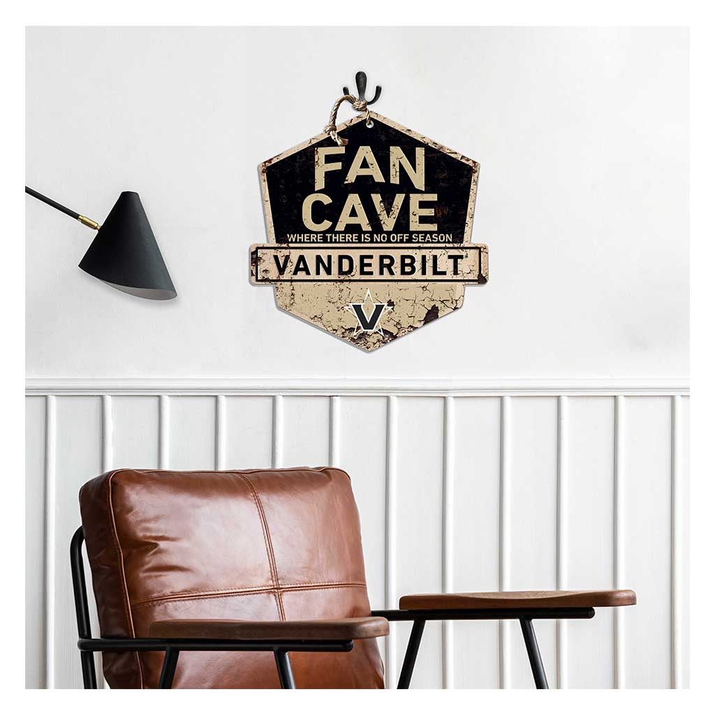 Rustic Badge Fan Cave Sign Vanderbilt Commodores