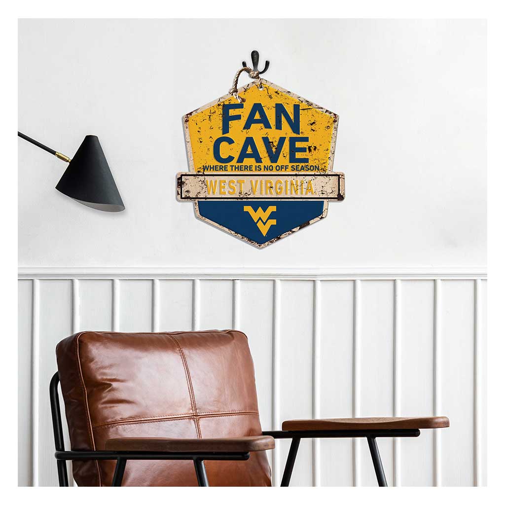 Rustic Badge Fan Cave Sign West Virginia Mountaineers