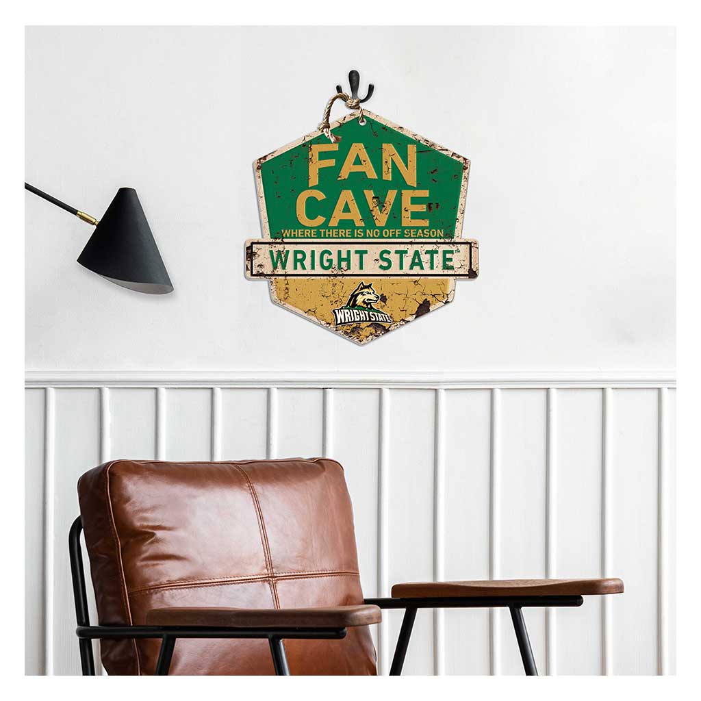 Rustic Badge Fan Cave Sign Wright State University Raiders