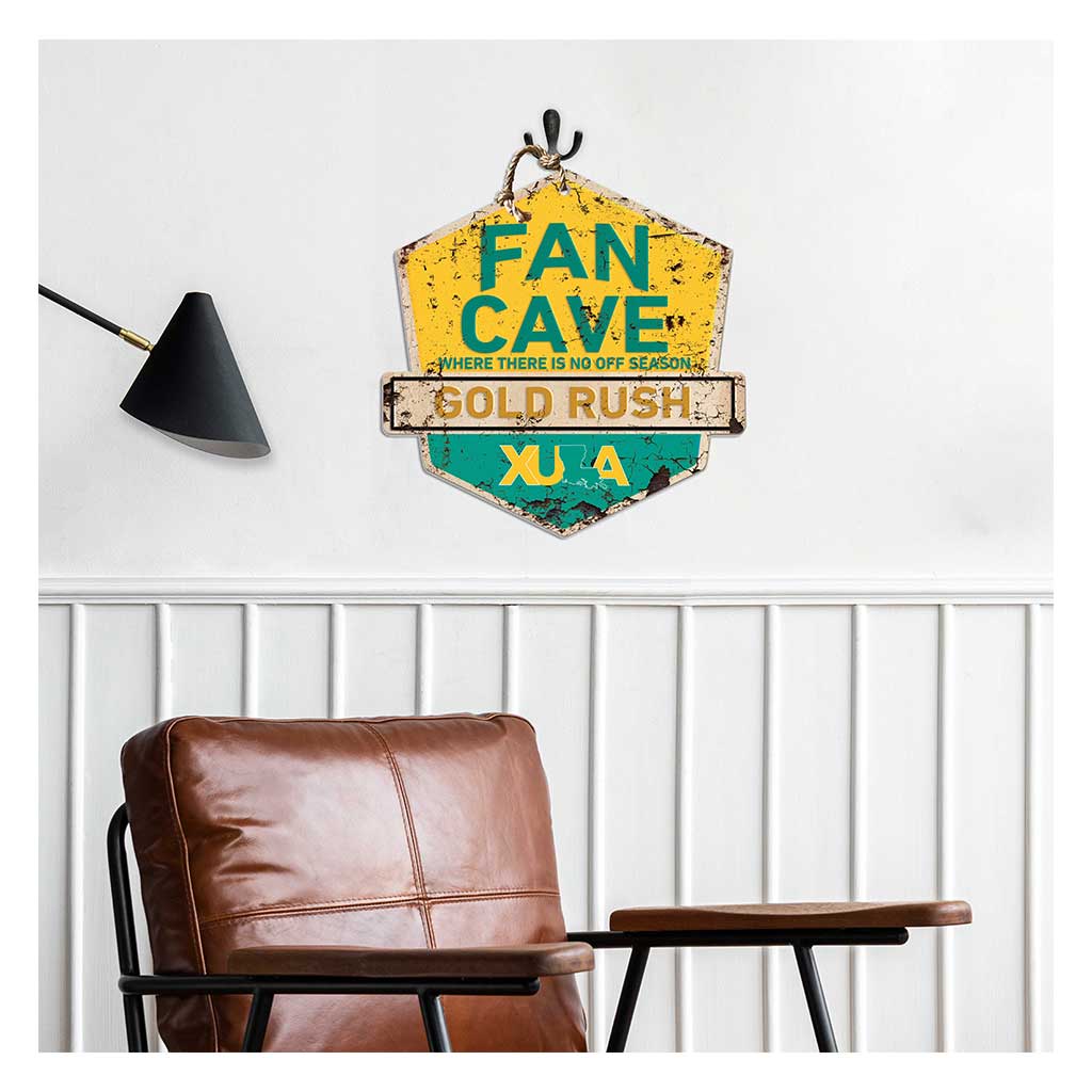 Rustic Badge Fan Cave Sign Xavier University of Louisiana Gold Rush