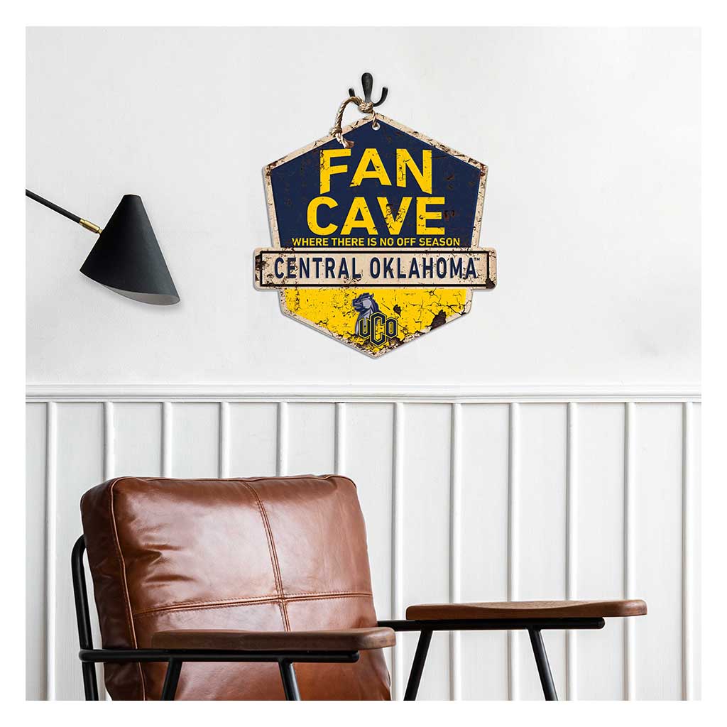 Rustic Badge Fan Cave Sign Central Oklahoma BRONCHOS