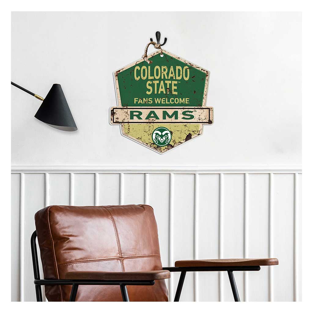 Rustic Badge Fans Welcome Sign Colorado State-Ft. Collins Rams