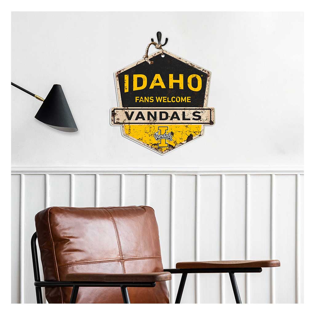 Rustic Badge Fans Welcome Sign Idaho Vandals