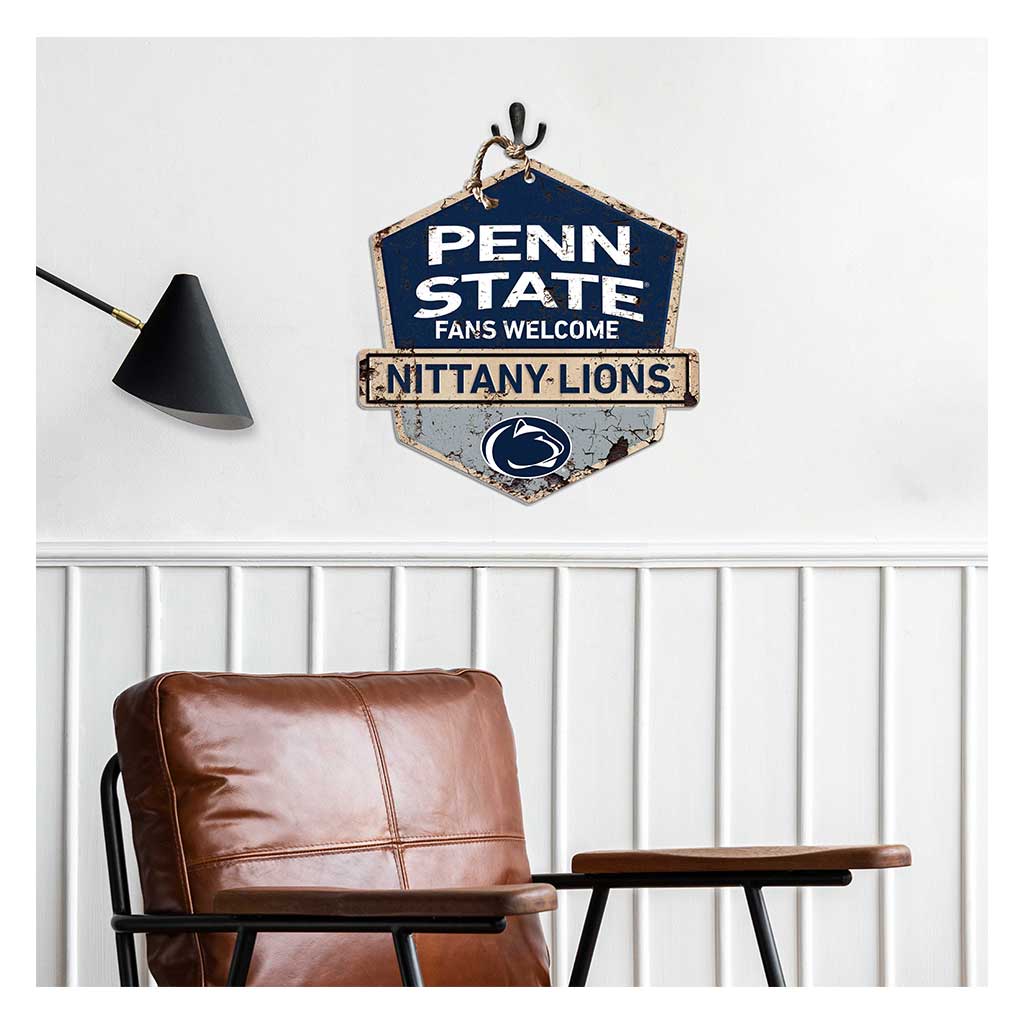 Rustic Badge Fans Welcome Sign Penn State Nittany Lions