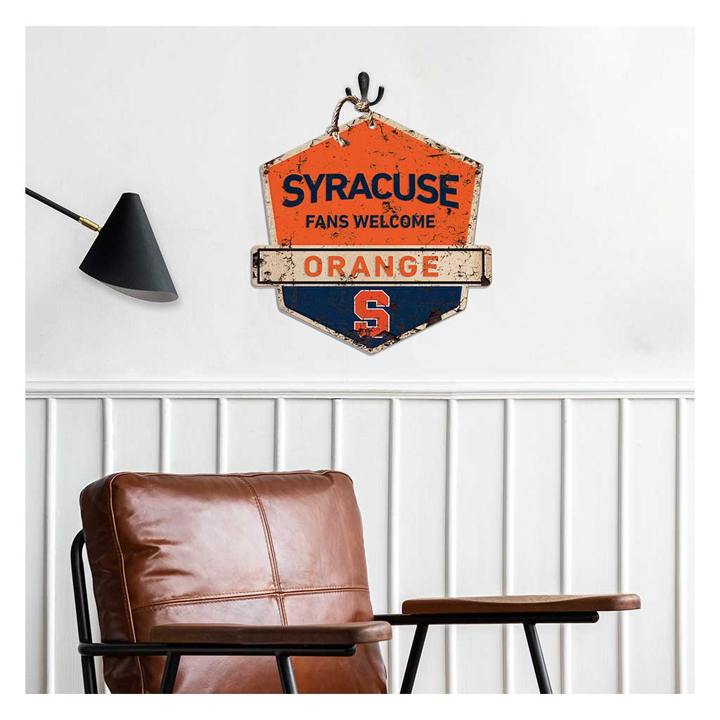 Rustic Badge Fans Welcome Sign Syracuse Orange