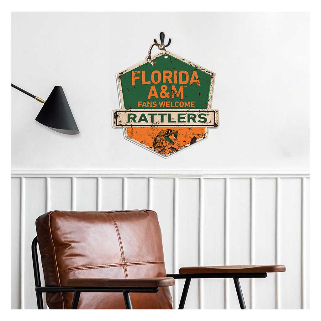 Rustic Badge Fans Welcome Sign Florida A&M Rattlers
