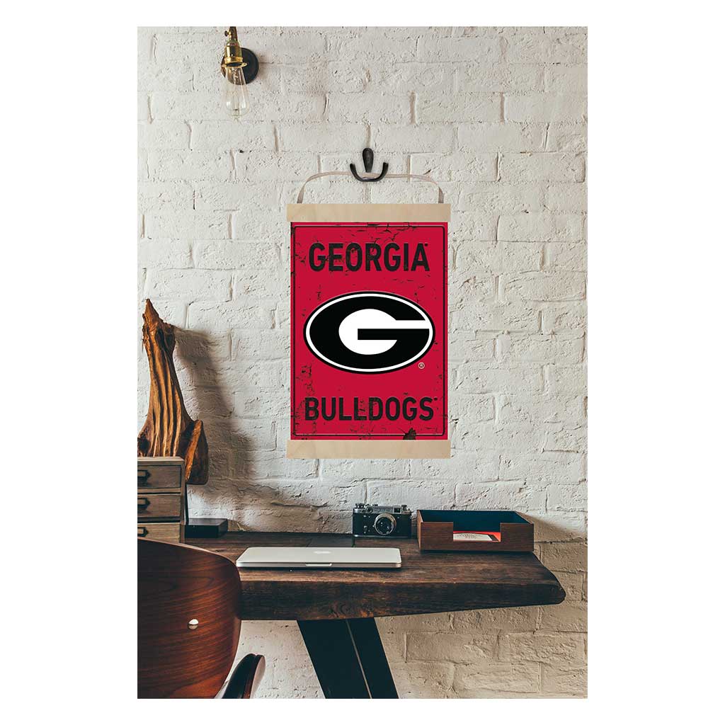 Reversible Banner Sign Faux Rusted Georgia Bulldogs