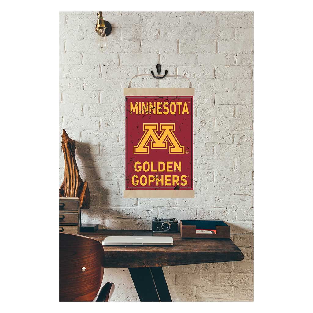 Reversible Banner Sign Faux Rusted Minnesota Golden Gophers