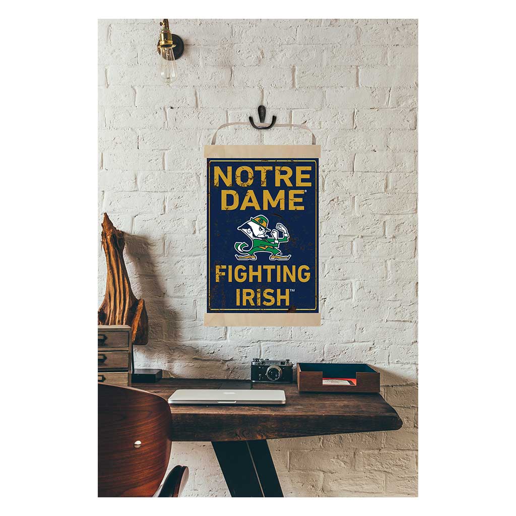 Reversible Banner Sign Faux Rusted Notre Dame Fighting Irish