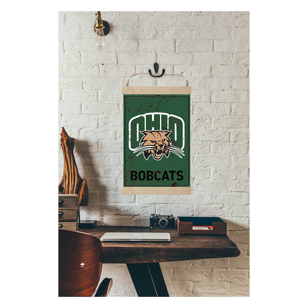 Reversible Banner Sign Faux Rusted Ohio Univ Bobcats