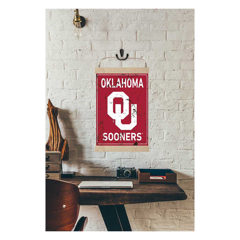 Reversible Banner Sign Faux Rusted Oklahoma Sooners