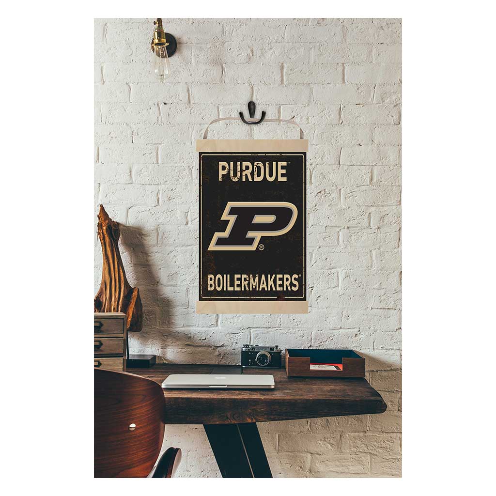 Reversible Banner Sign Faux Rusted Purdue Boilermakers