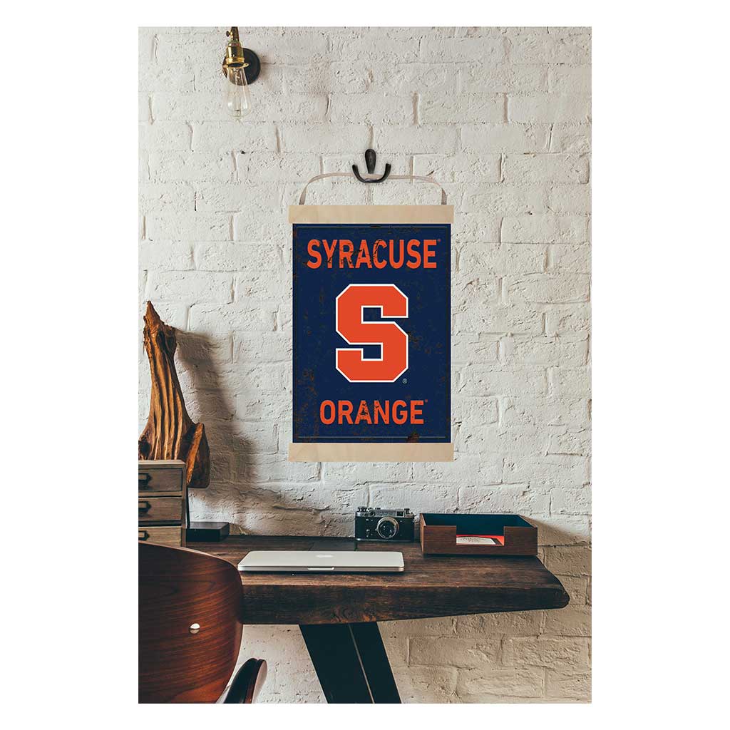 Reversible Banner Sign Faux Rusted Syracuse Orange