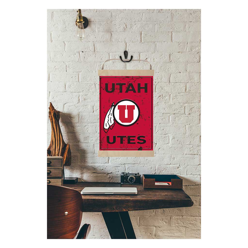 Reversible Banner Sign Faux Rusted Utah Running Utes