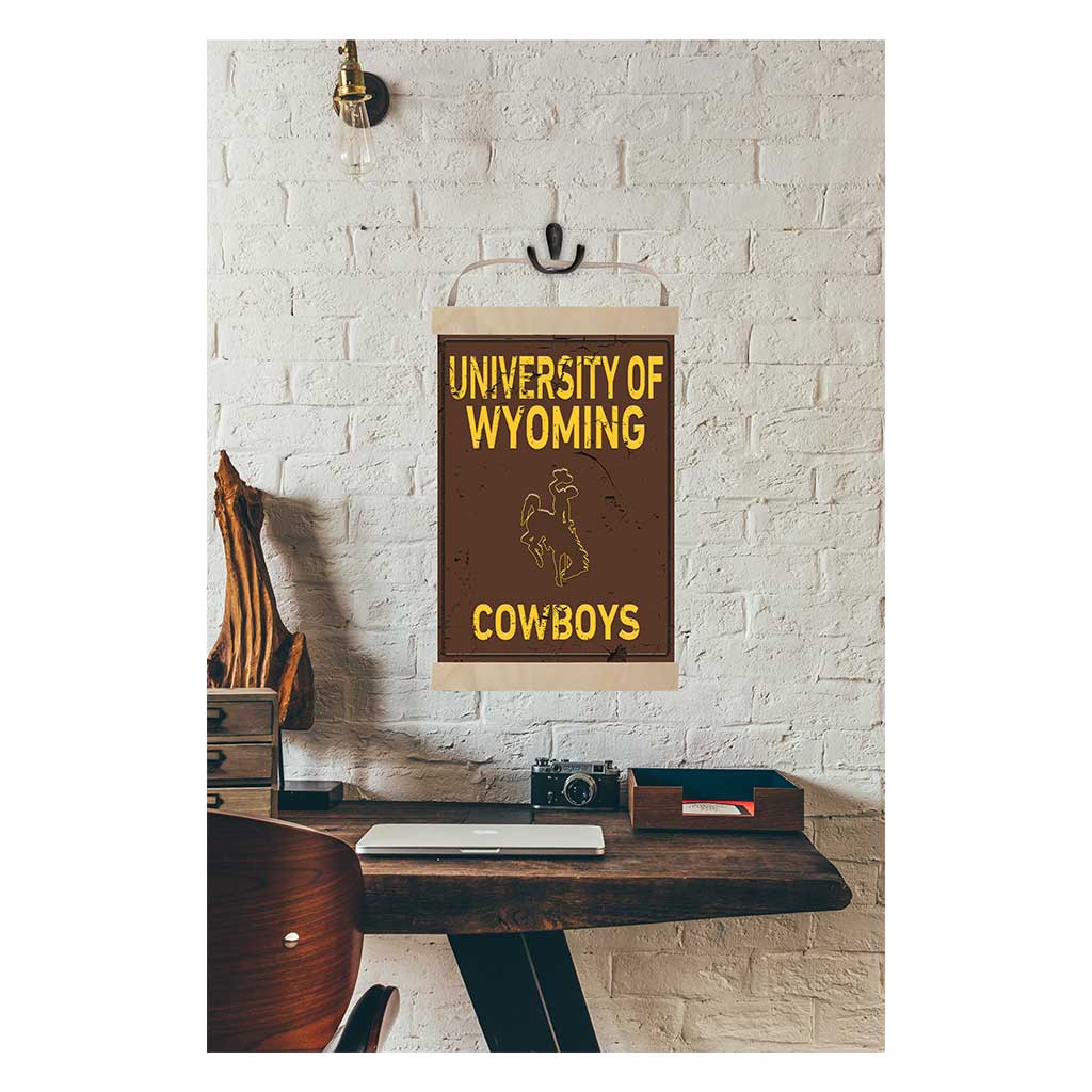 Reversible Banner Sign Faux Rusted Wyoming Cowboys