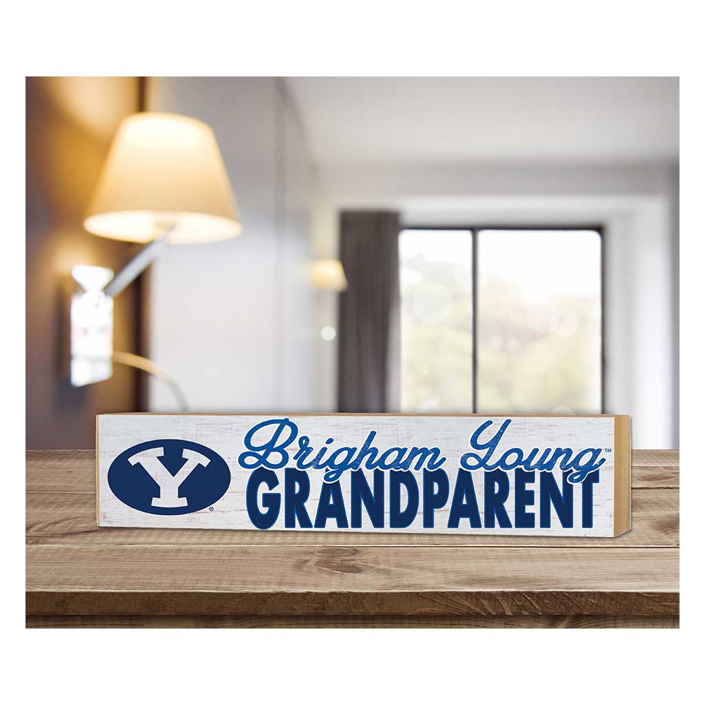 3x13 Block Weathered Grandparent Brigham Young Cougars