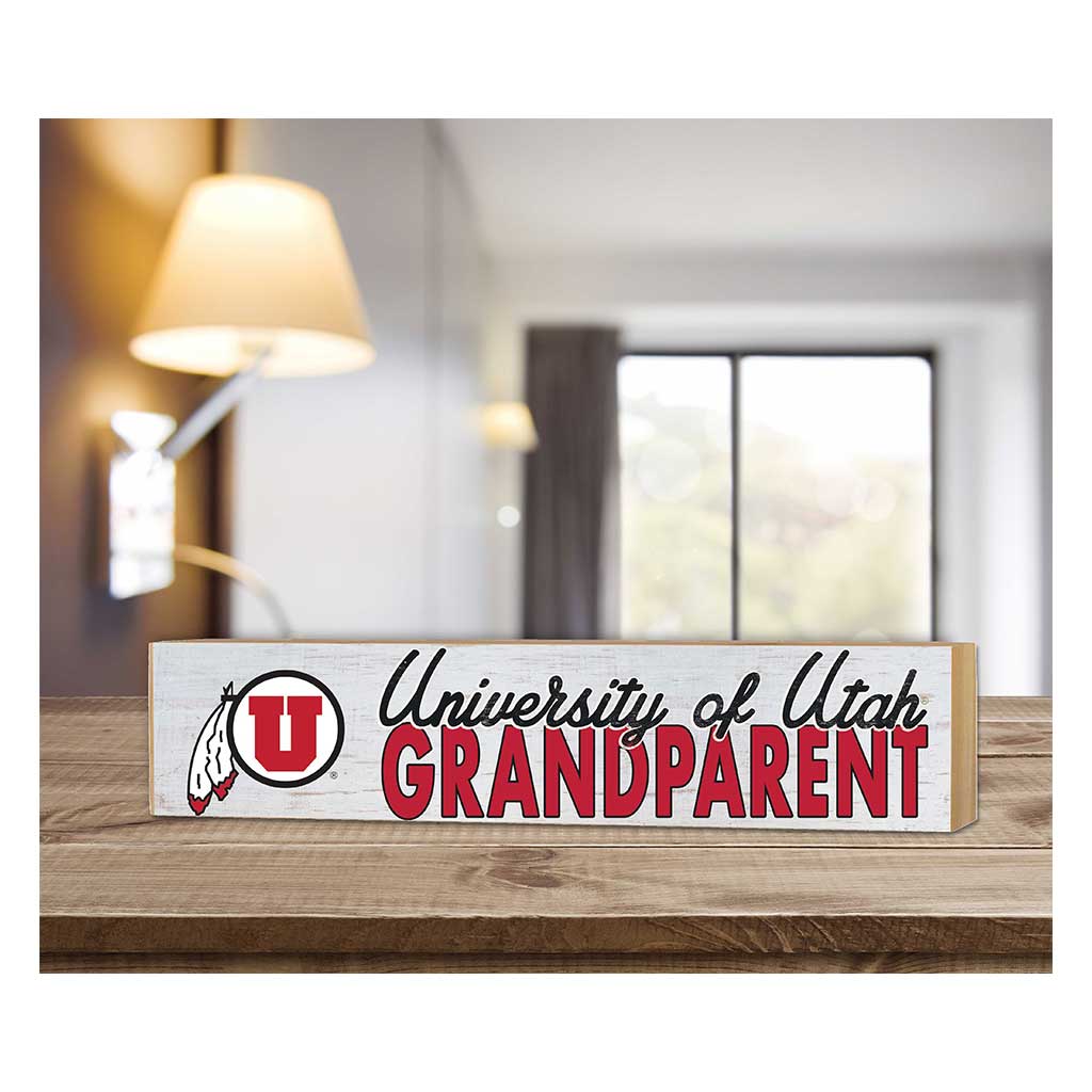 3x13 Block Weathered Grandparent Utah Running Utes