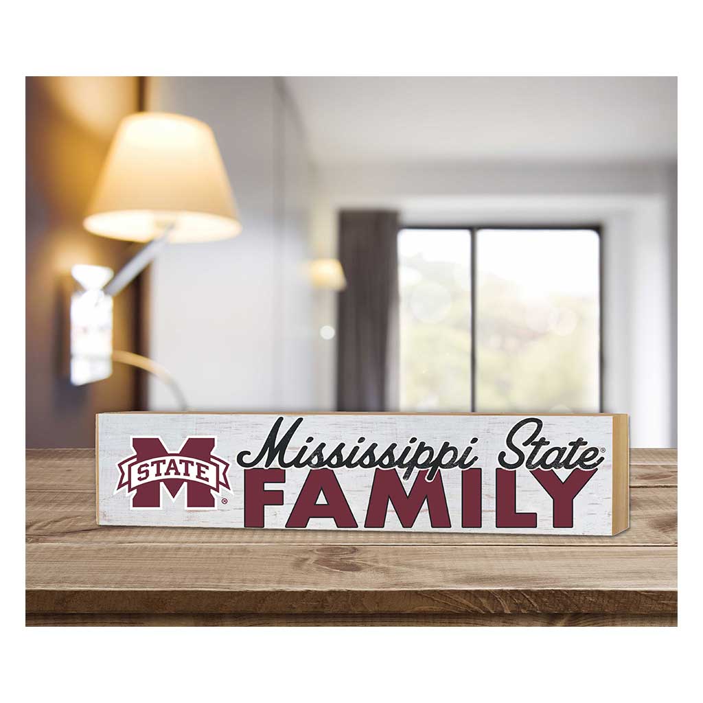 3x13 Block Weathered Team Family Block Mississippi State Bulldogs
