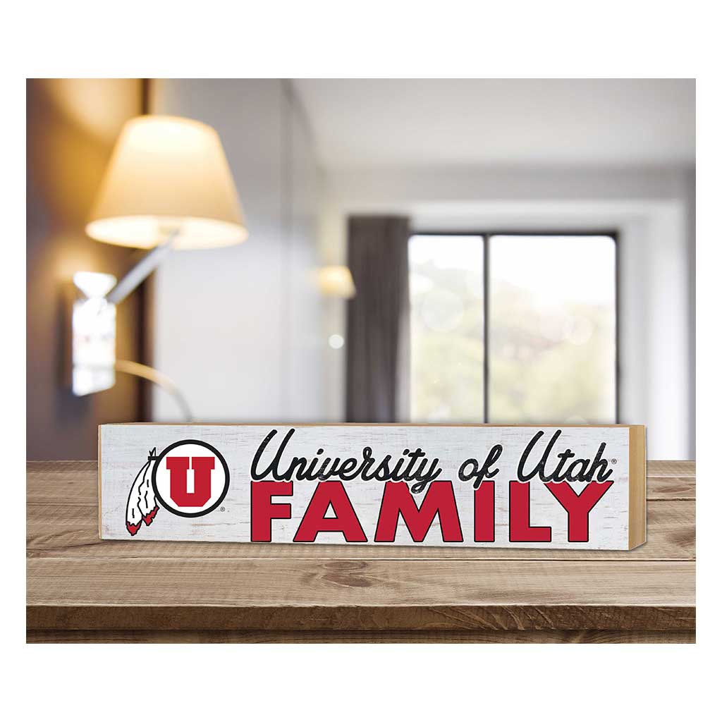 3x13 Block Weathered Team Family Block Utah Running Utes